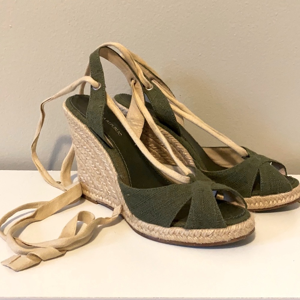 Banana Republic Leather Espadrilles Vintage